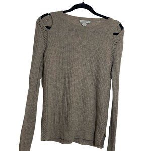 Christopher Fischer Women’s Tan‎ Cashmere Cold Shoulder cut out Size medium
